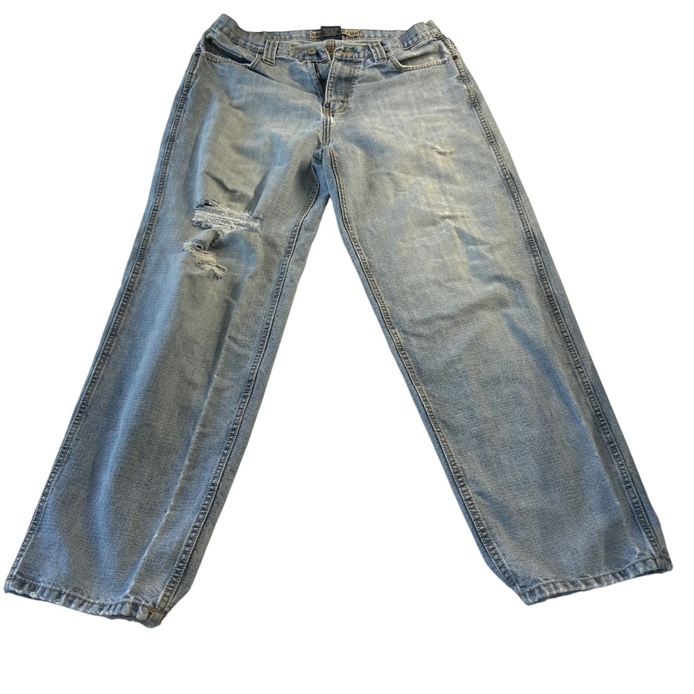 US Polo Assn Mens 34x32 Light Wash Distressed Relaxed Fit Jeans 111912DL